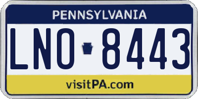 PA license plate LNO8443