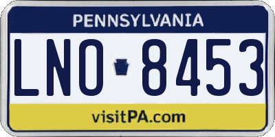 PA license plate LNO8453