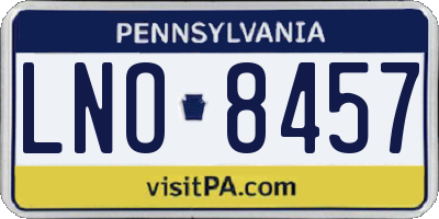 PA license plate LNO8457