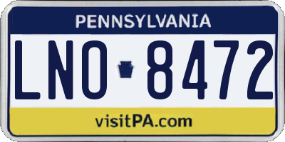 PA license plate LNO8472
