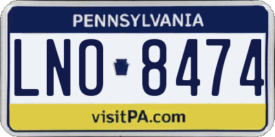 PA license plate LNO8474