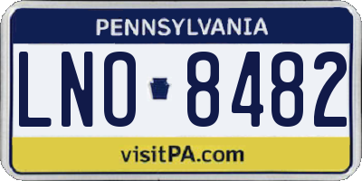 PA license plate LNO8482