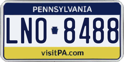 PA license plate LNO8488