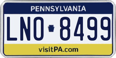 PA license plate LNO8499