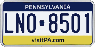 PA license plate LNO8501