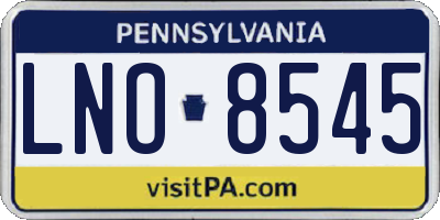 PA license plate LNO8545