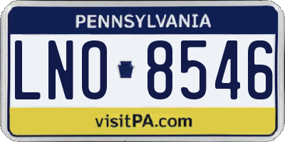 PA license plate LNO8546
