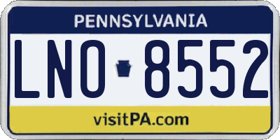 PA license plate LNO8552