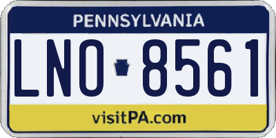 PA license plate LNO8561