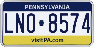 PA license plate LNO8574