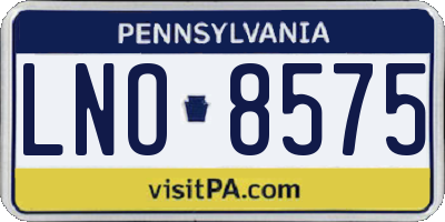 PA license plate LNO8575
