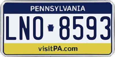 PA license plate LNO8593