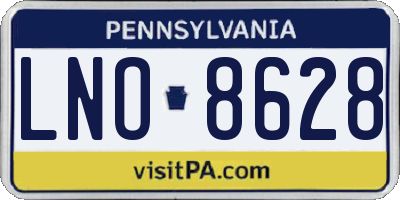 PA license plate LNO8628