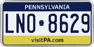 PA license plate LNO8629