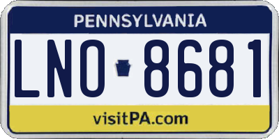 PA license plate LNO8681