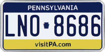 PA license plate LNO8686