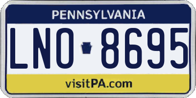 PA license plate LNO8695