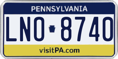 PA license plate LNO8740