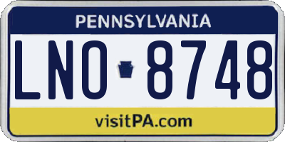 PA license plate LNO8748