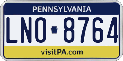 PA license plate LNO8764
