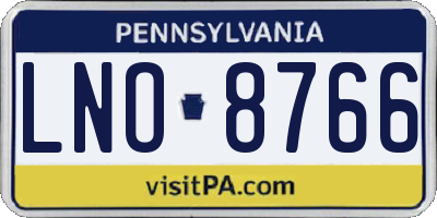 PA license plate LNO8766