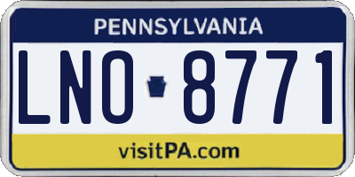 PA license plate LNO8771