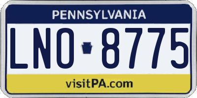 PA license plate LNO8775