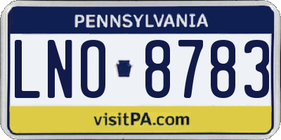 PA license plate LNO8783