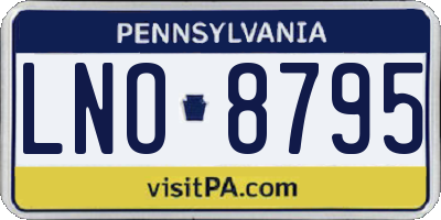PA license plate LNO8795