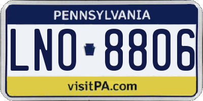 PA license plate LNO8806