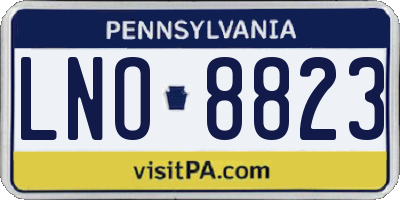 PA license plate LNO8823