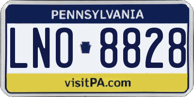 PA license plate LNO8828