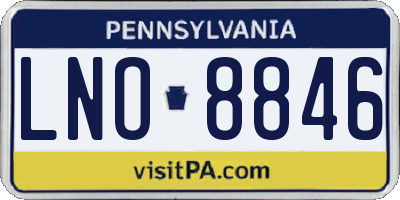 PA license plate LNO8846