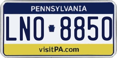 PA license plate LNO8850