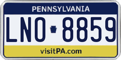 PA license plate LNO8859