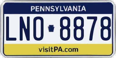 PA license plate LNO8878