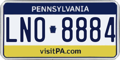PA license plate LNO8884