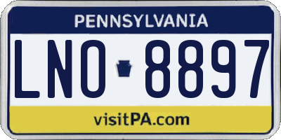 PA license plate LNO8897