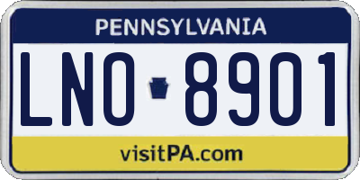 PA license plate LNO8901