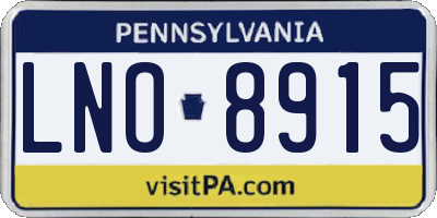 PA license plate LNO8915