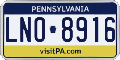 PA license plate LNO8916