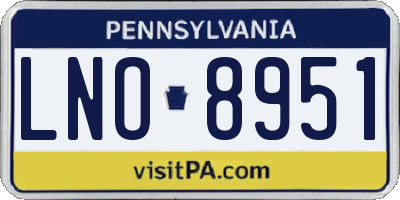 PA license plate LNO8951