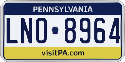 PA license plate LNO8964