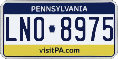 PA license plate LNO8975