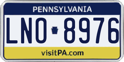 PA license plate LNO8976