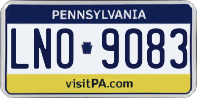 PA license plate LNO9083