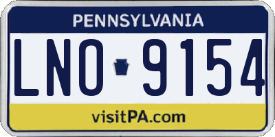 PA license plate LNO9154