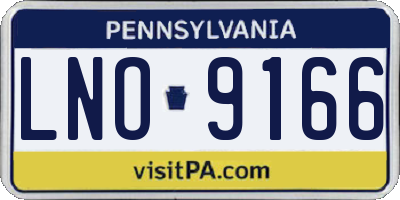 PA license plate LNO9166