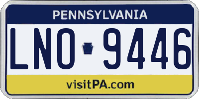 PA license plate LNO9446