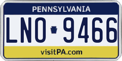 PA license plate LNO9466